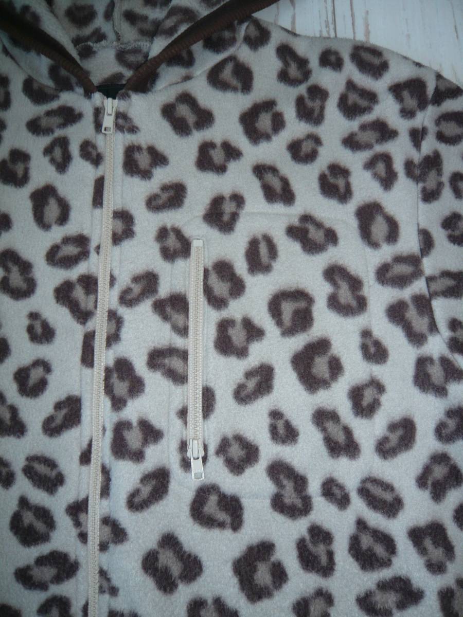  World Wide Love * fleece Parker *WORLD WIDE LOVE!* leopard print leopard jacket blouson sweat piling put on protection against cold animal used old clothes used 