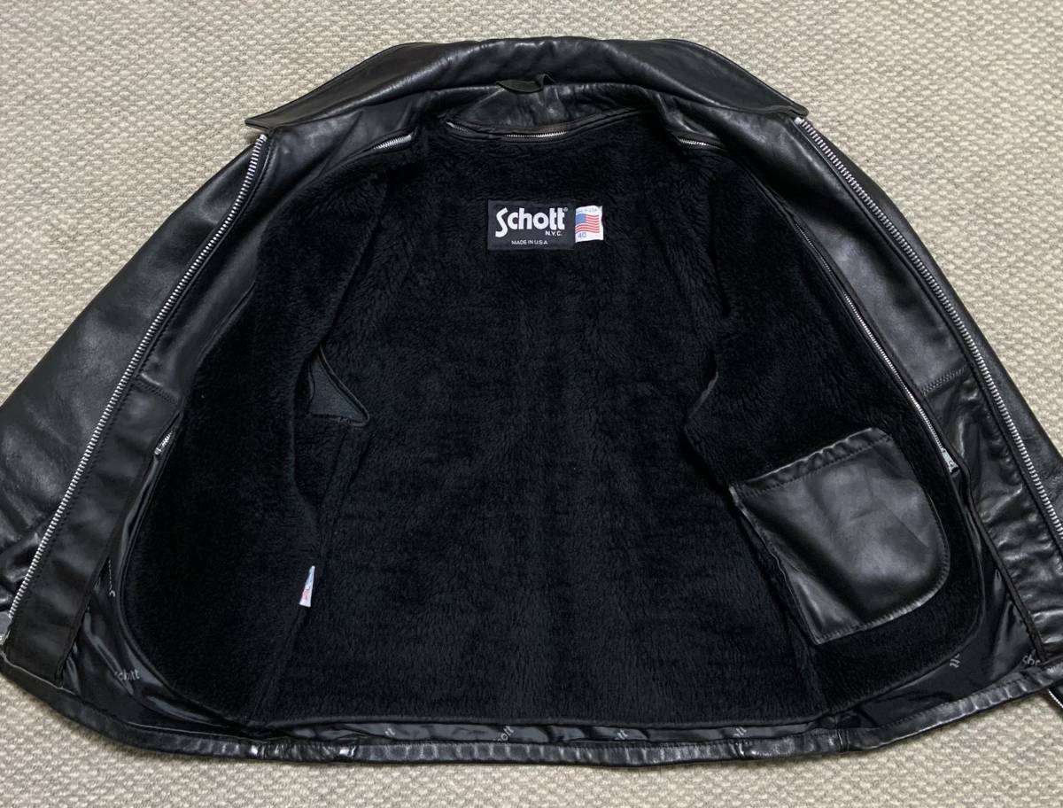 良品⑥schott【40】ライナー付652 米国製 シングルライダース 良品⑥schott【40】ライナー付652 米国製 シングルライダース