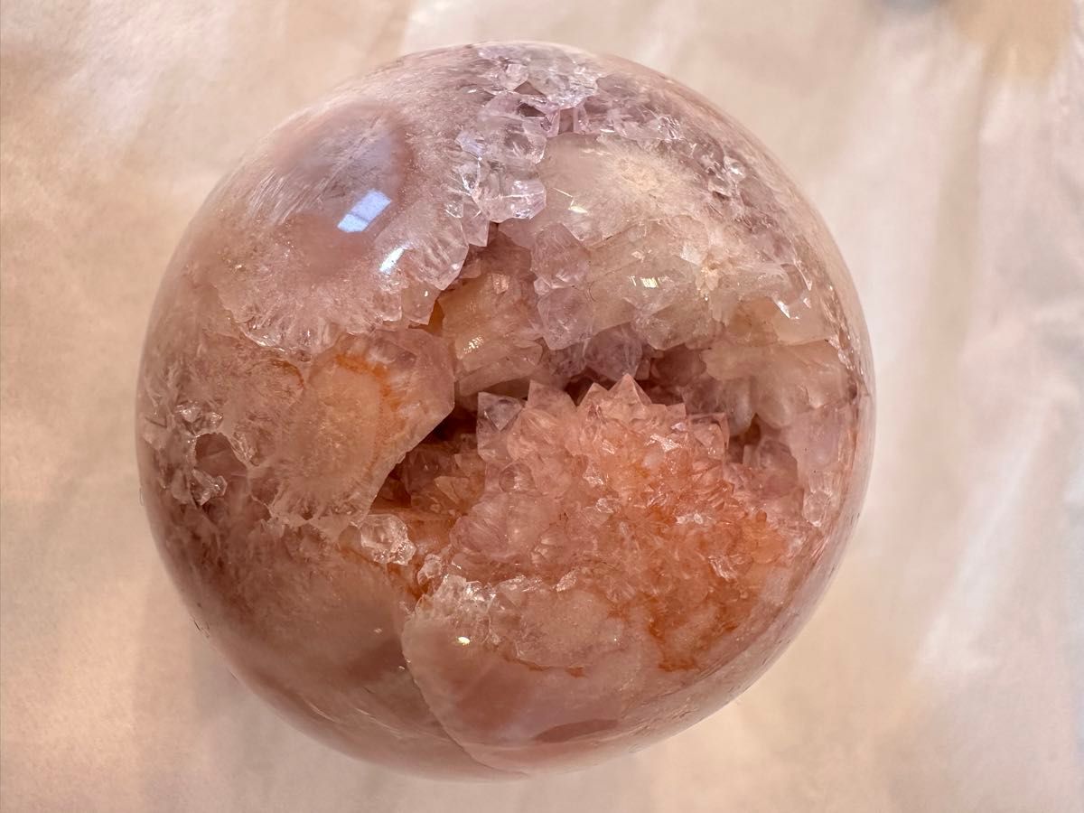 高品質 ピンクアメジスト 笑口 虹入 キラキラ スフィア 高品質ピンクアメジスト笑口虹入キラキラスフィア