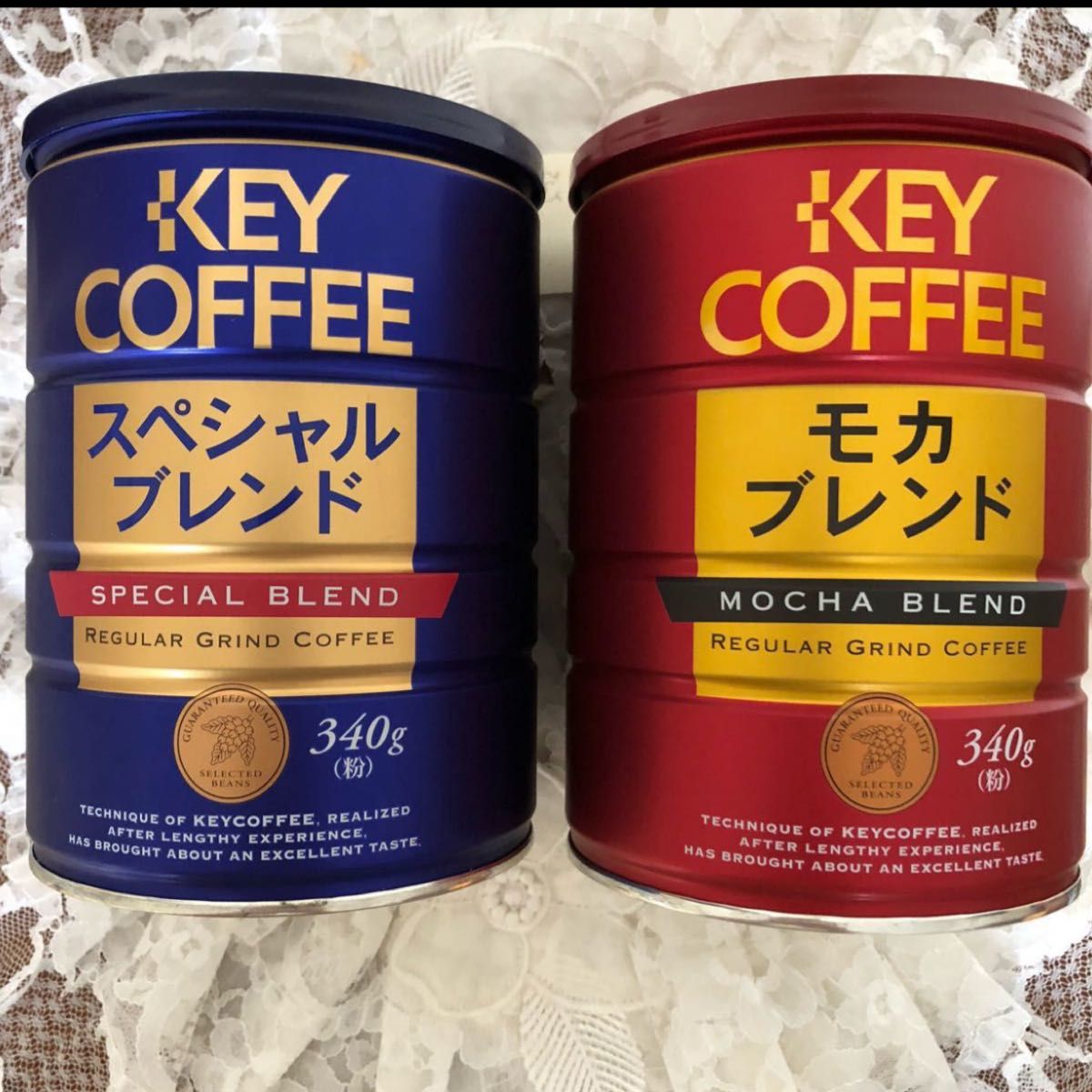 新価格キーコーヒー モカブレンド とスペシャルブレンド 粉コーヒー各320g 合計4缶