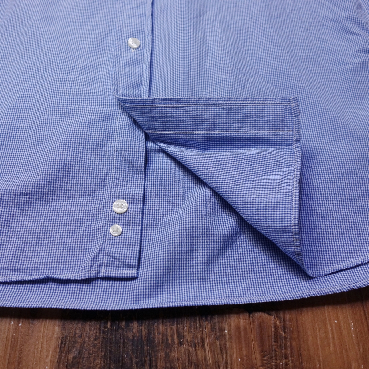 Mサイズ 半袖シャツ MUJI メンズ 無印良品 古着 ブルー LX15の画像2