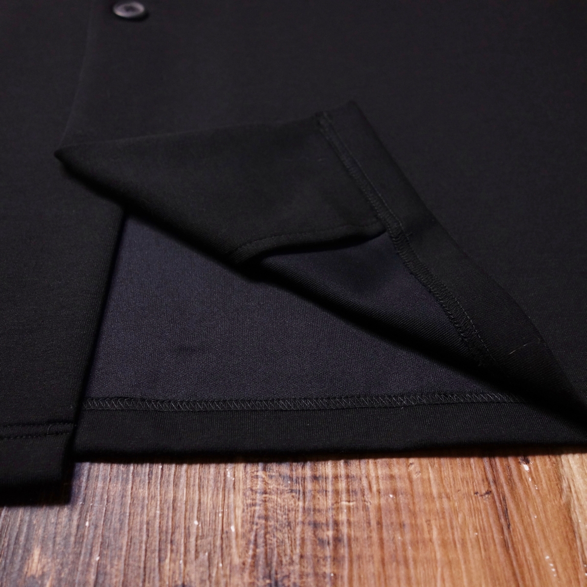 Lサイズ 5分袖ドライダブルフェイスオープンカラーシャツ ジーユー メンズ GU 古着 黒 LX22_画像2