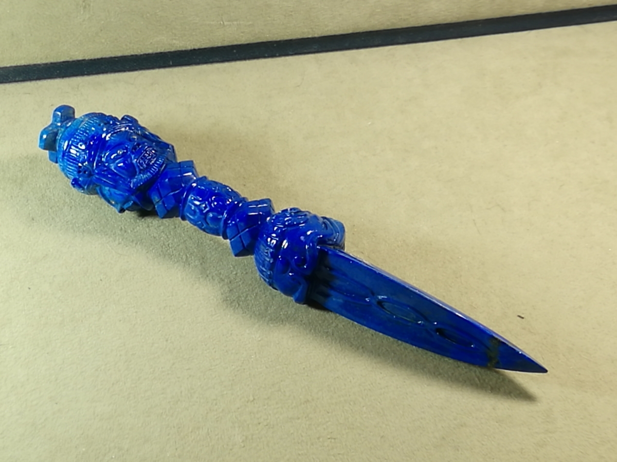 ハイグレード天然ラピスラズリ早期収集 法器 金剛杵 降魔杵 密宗 ハイグレード天然ラピスラズリ早期収集 法器 金剛杵 降魔杵 密宗