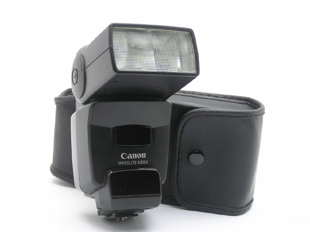 ★ハローカメラ★9136 Canon SPEEDLITE 420EX Case付 発光動作品 現状 キヤノン 1円スタート 即決有り_画像1