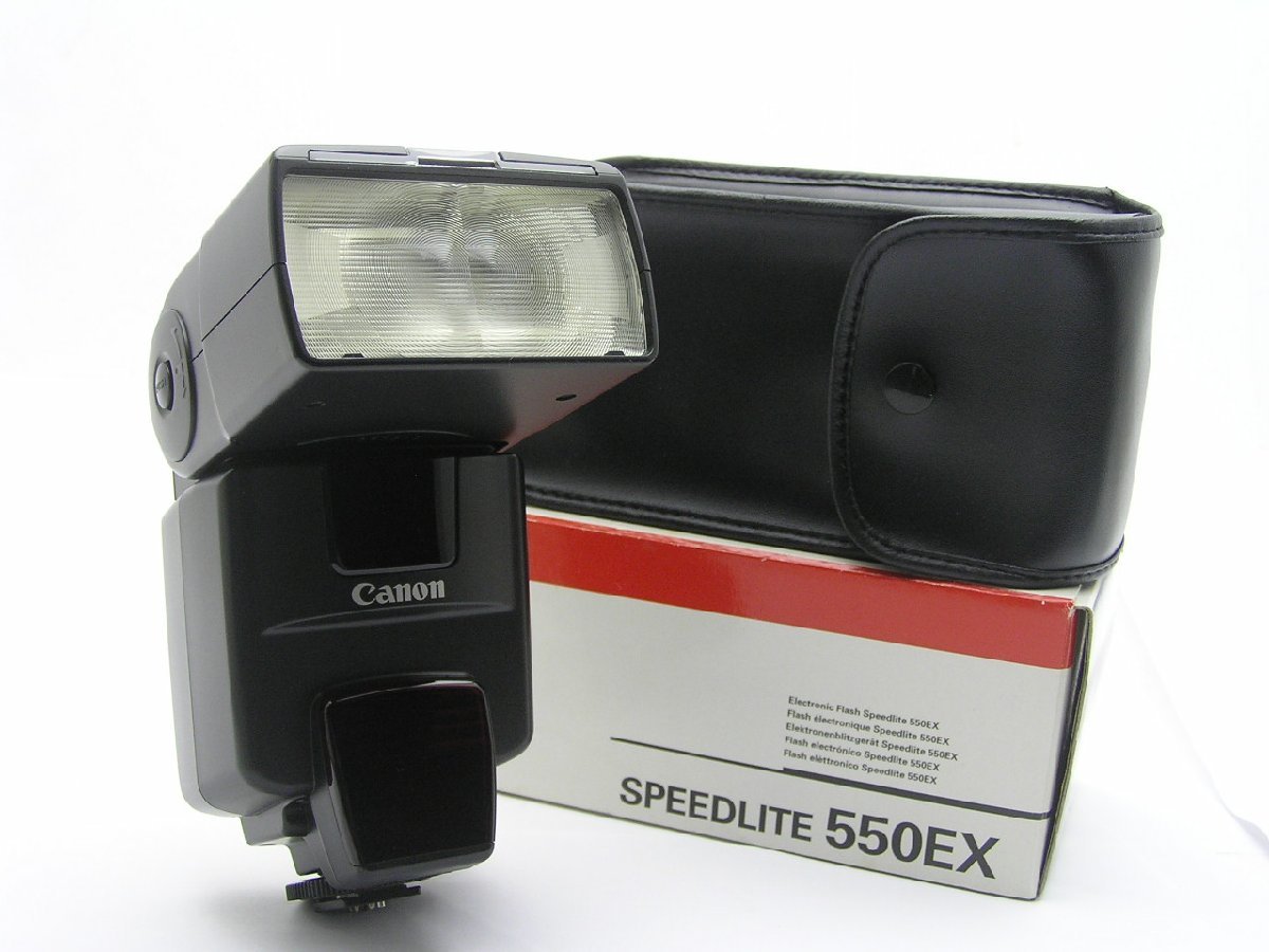 ★ハローカメラ★9485 Canon SPEEDLITE 550EX Case.箱付 デジタル用　発光動作品 現状 1円スタート 即決有り_画像1