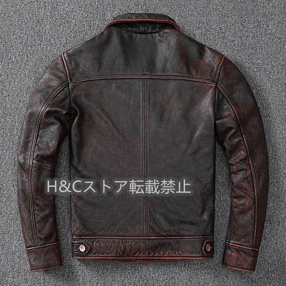 オシャレ ライダースジャケット レザージャケット 本革 牛革 革ジャンコート vintage 本革コート メンズファッショ S~5XL_画像5