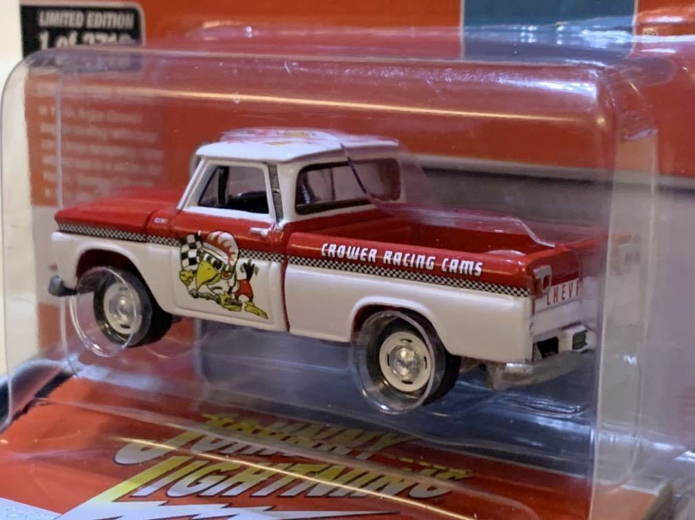 [ new goods : unopened ] Johnny Lightning Claw wa-* cam 1965 year Chevy pick up / Crower Cams Chevy Pickup [ white & red ]