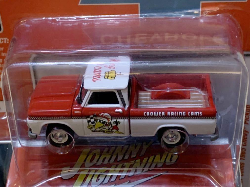 [ new goods : unopened ] Johnny Lightning Claw wa-* cam 1965 year Chevy pick up / Crower Cams Chevy Pickup [ white & red ]