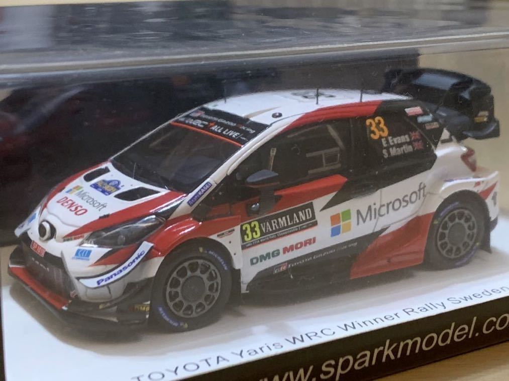 【新品：未開封】スパーク 1/43 トヨタ ヤリス WRC トヨタ Gazoo レーシング WRT No.33 2020年 スウェーデン 優勝車 / E・エバンス [S6568]_画像2