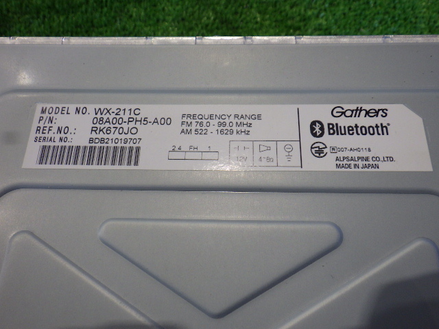  Honda N-ONE JG3 original audio WX-211C audio panel attaching Bluetooth Gathers [ control number 0024 RH8-701] used [ small articles ]