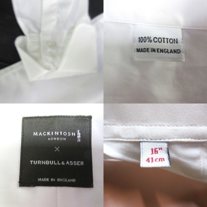  обычная цена 7 десять тысяч иен. полцены Macintosh mackintosh специальный заказ товар turnbull&asser Turn bru&asa- Британия производства новый товар с биркой сорочка белый (qz12653)