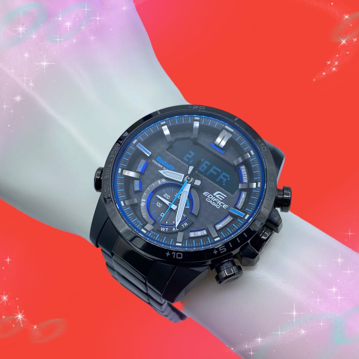 《美品　稼動品》　カシオ　エディフィス　モバイルリンク　メンズ腕時計　ソーラー