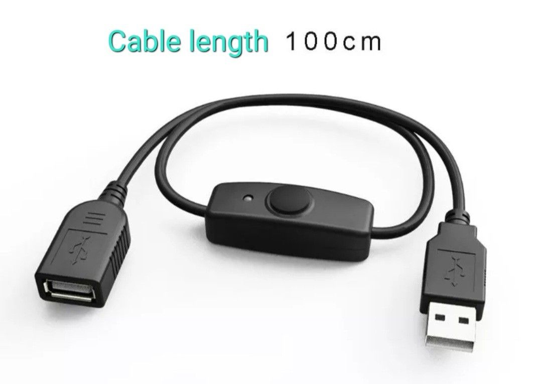 スイッチ付き 1m USB 拡張ケーブル