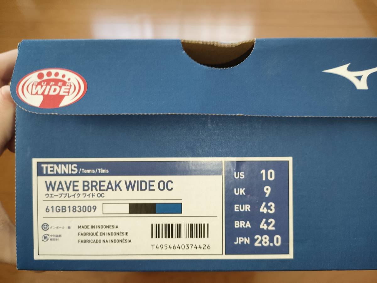 MIZUNO ミズノ テニスシューズ WAVE BREAK WIDE OC 28cm 未使用品_画像8