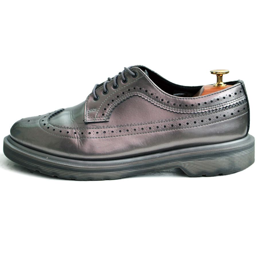 希少★Dr.Martens Limited edition ドクターマーチン★フルブローグシューズ UK8=27 15724 ウィングチップ 90年代 シルバー fc i-625_画像4