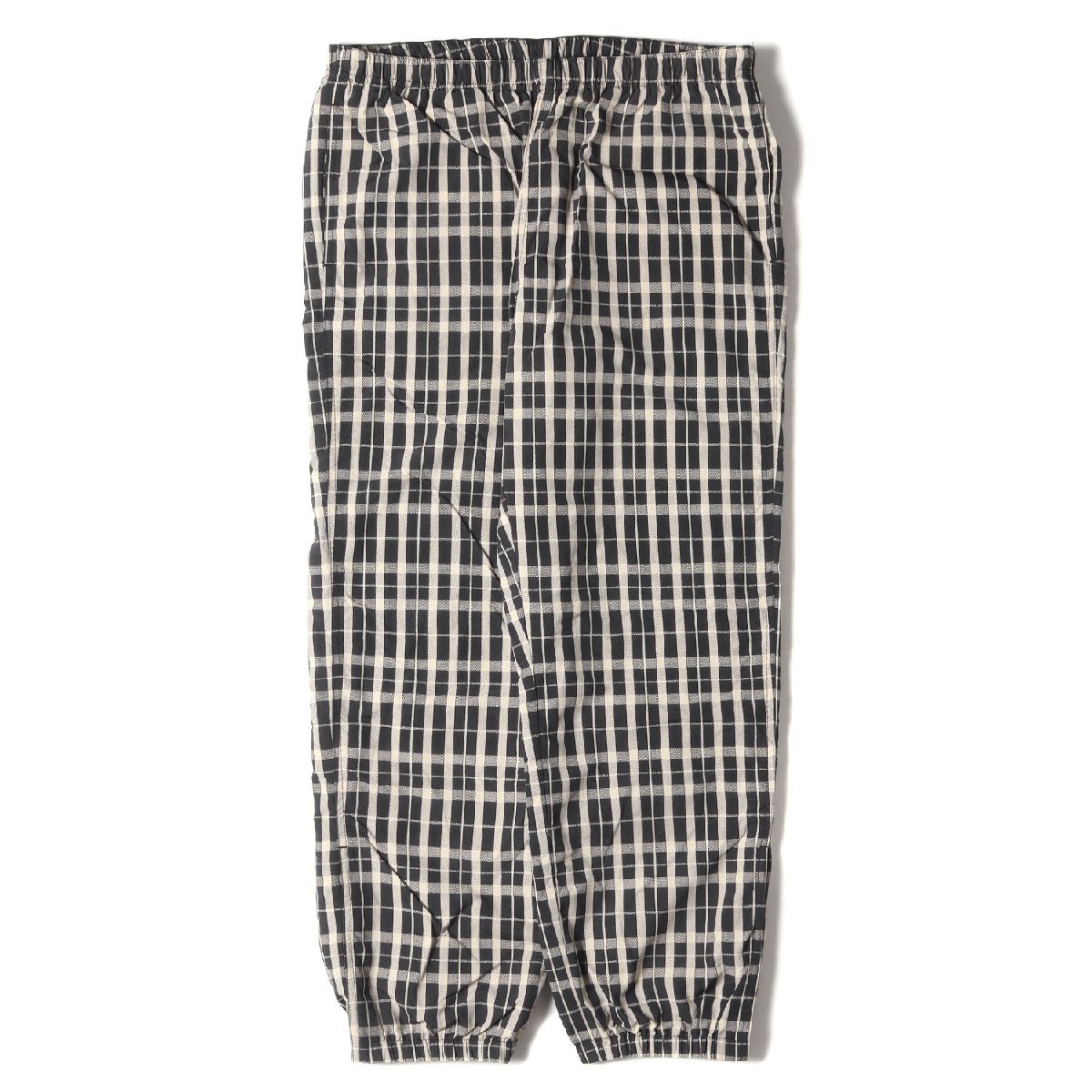 Supreme シュプリーム パンツ サイズ:L 18AW チェック ナイロン トラック パンツ Nylon Plaid Track Pant ブラック ベージュ ボトムス