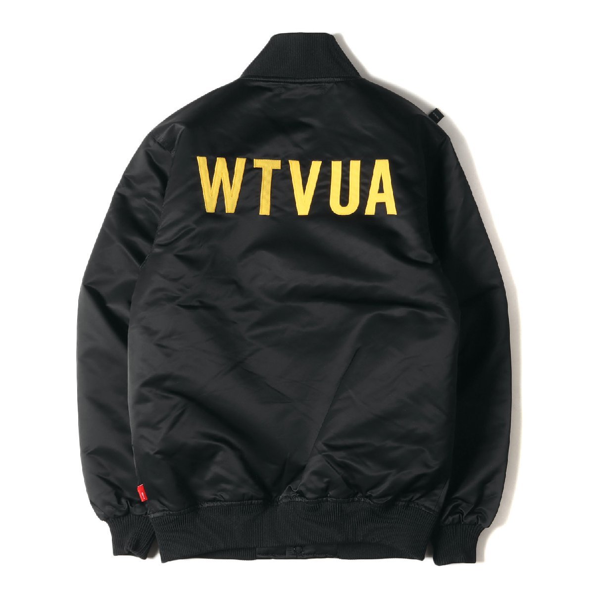 WTAPS ダブルタップス ジャケット サイズ:S WTVUAワッペン チームジャケット サテンスタジャン TEAM JK ブラック ブランド カジュアル