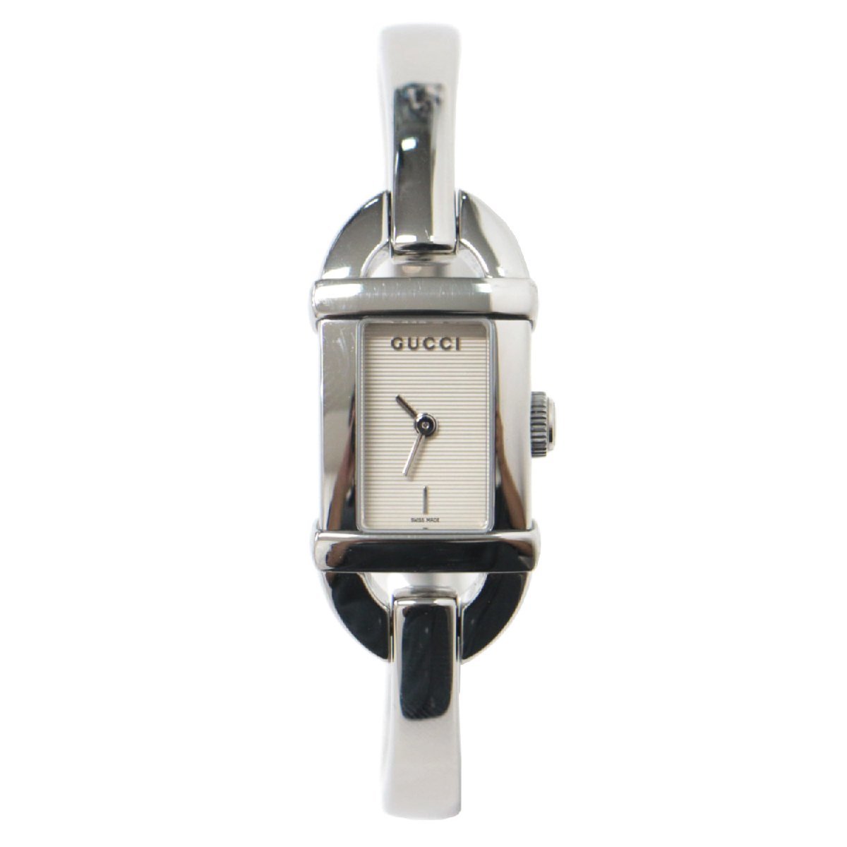 GUCCI グッチ 腕時計 ウォッチ バングルウォッチ シルバー ベージュ クオーツ アナログ ステンレススチール 6800L ミニ ブランド