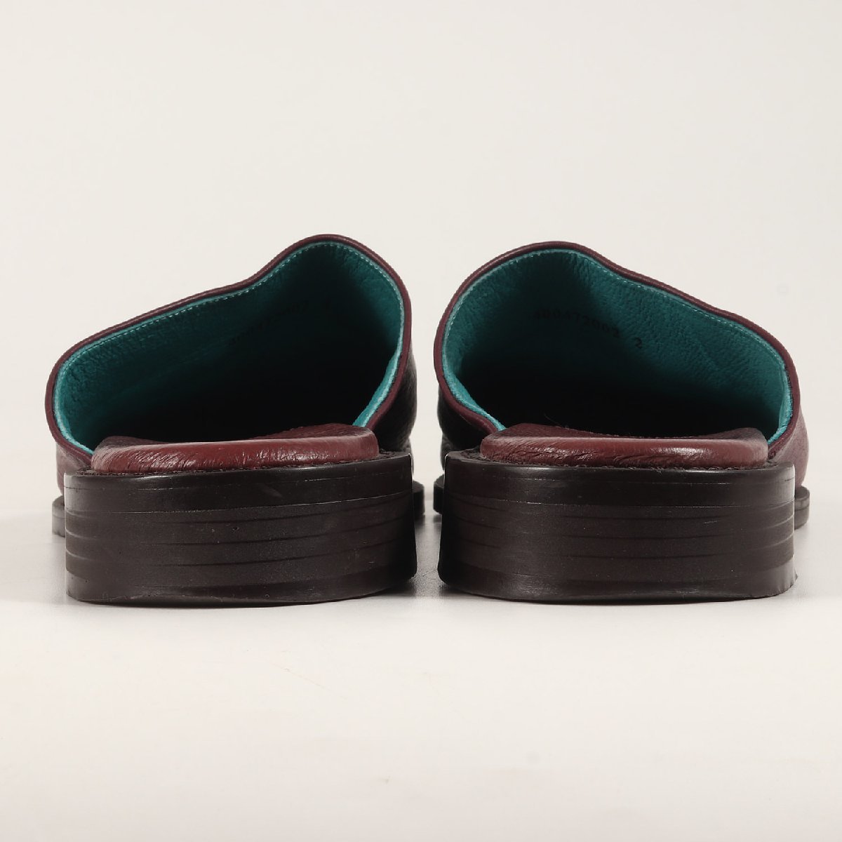 UNITED TOKYO ユナイテッドトウキョウ サイズ:2 ビット シュリンク レザー ミュール サンダル 400472002 革靴 シボ革 ボルドー 日本製の画像3