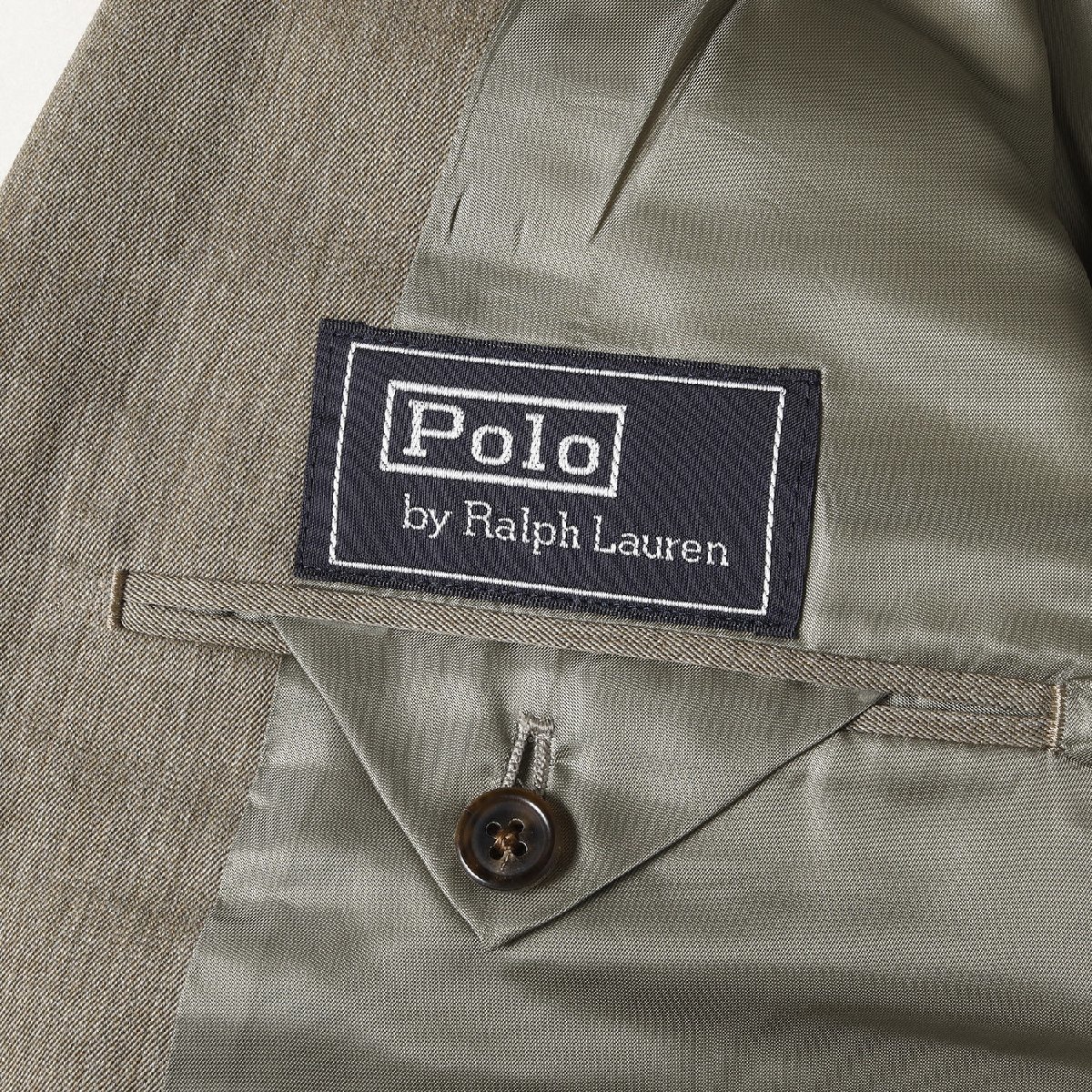 POLO Ralph Lauren ポロ ラルフローレン ジャケット サイズ:94AB4(M位) 90s ダブルブレスト テーラードジャケット グレーベージュ系_画像3