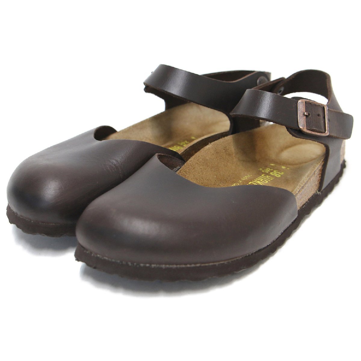 BIRKENSTOCK ビルケンシュトック サイズ:24.5cm MESSINA メッシーナ サンダル アンクルストラップ プルアップレザー ダークブラウン_画像1