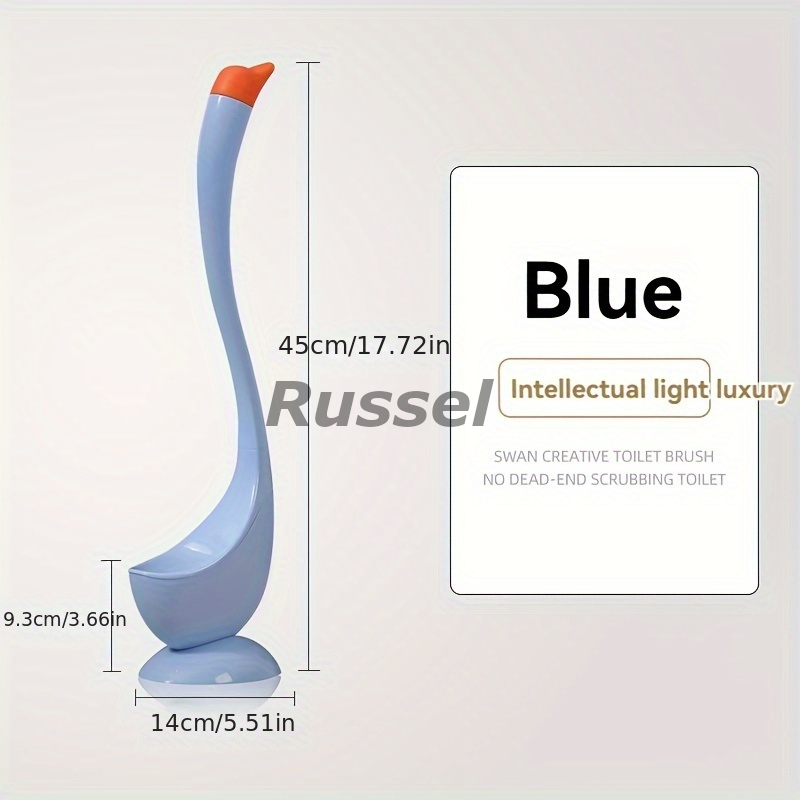 トイレブラシ ユニーク 白鳥 機能性 おしゃれ かわいい スリム 地面式 収納 ケース 付き 掃除 トイレ 用品 清潔 白 ブラック ブルー 4-7_画像5