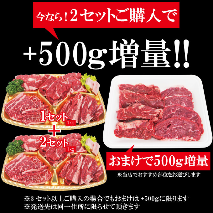 【送料無料】 嬉しいプレゼントにも牛肉焼肉カルビ食べ比べ５点盛り合わせ1kｇ※2セット同時購入で肉500g増量中 赤身からジュージな_画像8