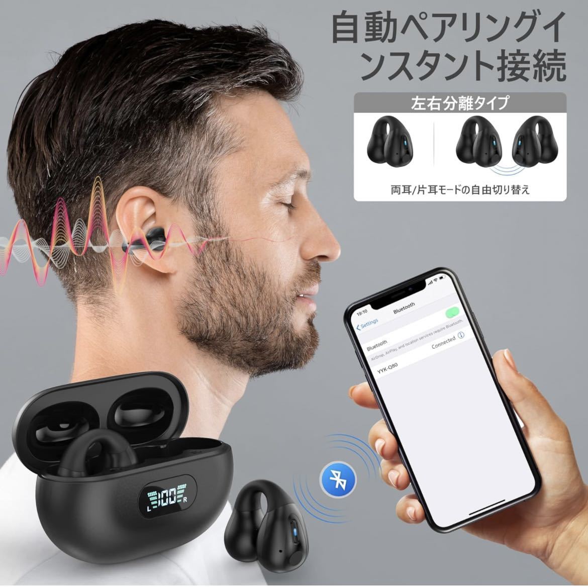 ワイヤレスイヤホンBluetooth イヤホン スポーツ ブラック ワイヤレスイヤホンBluetooth イヤホン スポーツ ブラック