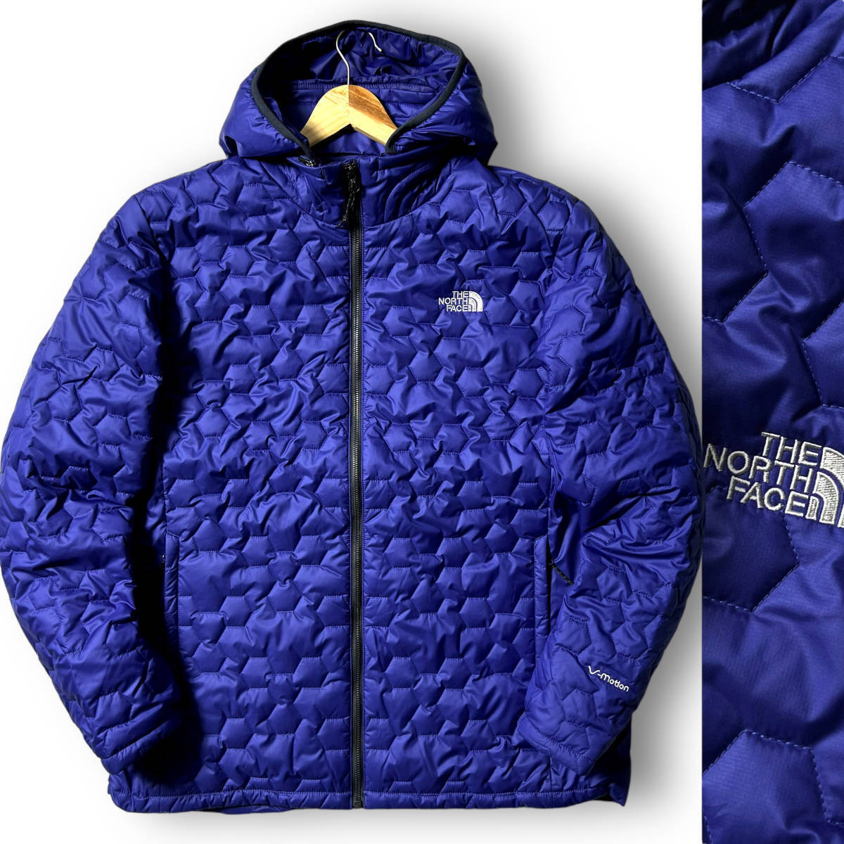 新品 THE NORTH FACE ノースフェイス 高機能中綿 V-MOTION 軽量 六角キルティング 2way エコダウンジャケット アウトドア 2XL 3L ◆B3221
