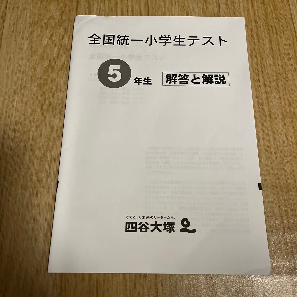 全国統一小学生テスト　5年 四谷大塚 国語 算数 理科 社会 解答と解説