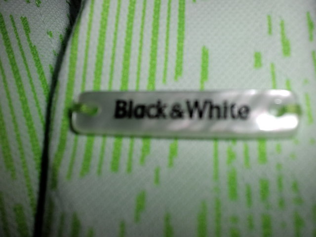 BGS9300XA◆長袖◆Black&White◆ＬＬ◆黄緑柄◆新品◆春夏秋◆ブラック＆ホワイト◆ボタンダウン_画像5