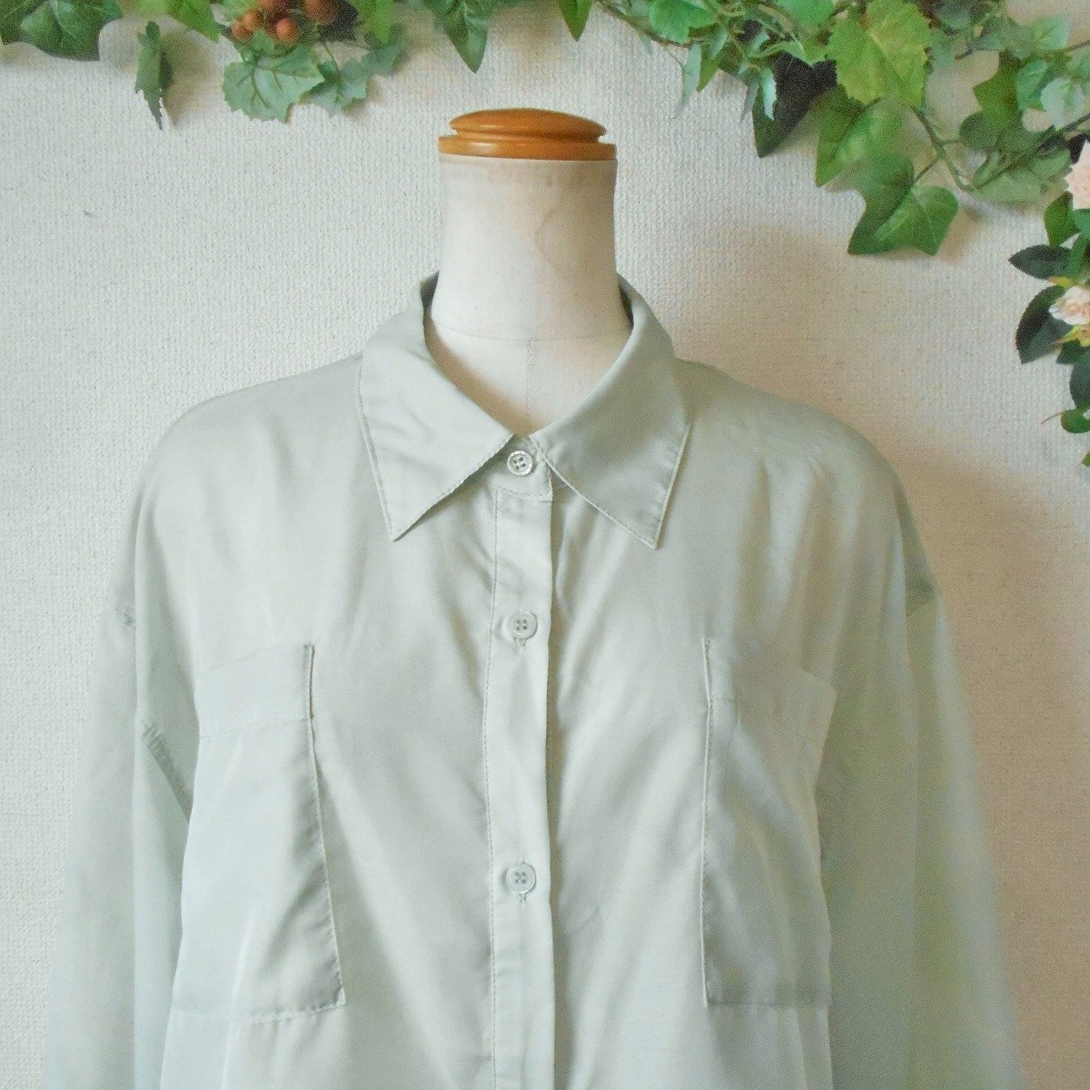  wing INGNI shirt blouse see-through M lady's short spring summer 