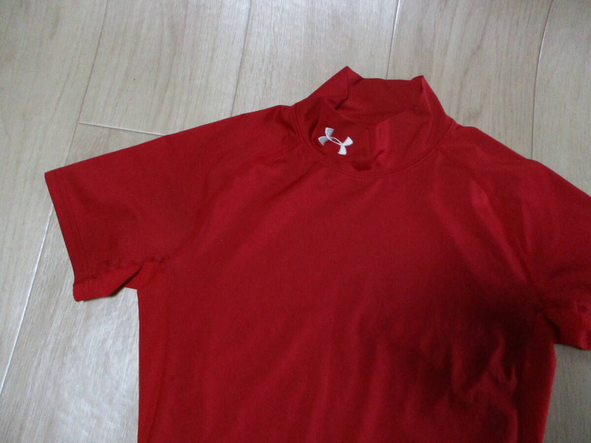 アンダーアーマー・半袖インナーシャツ・赤色・サイズMD_画像4