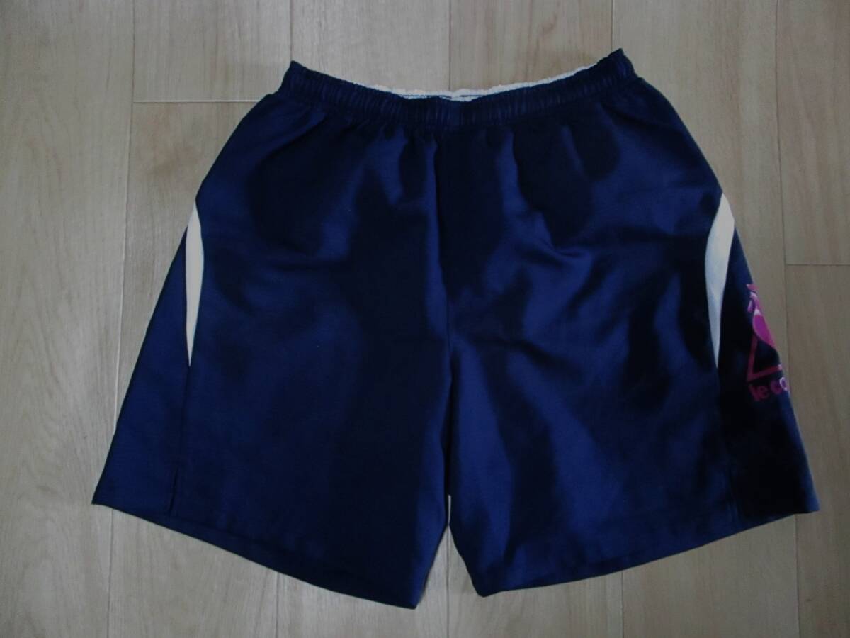 ルコック・ウインドショートパンツ・紺×白×ピンク色・サイズO_画像3