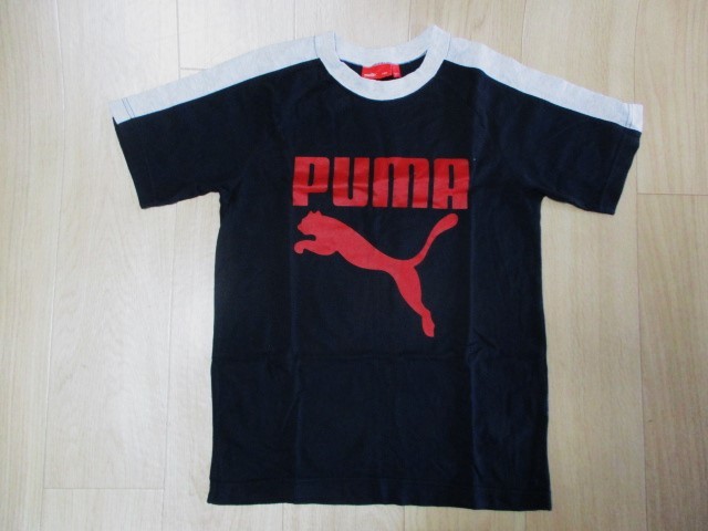 プーマ・コットン半袖Tシャツ・黒×赤×グレー色・サイズ１５０㎝の画像1