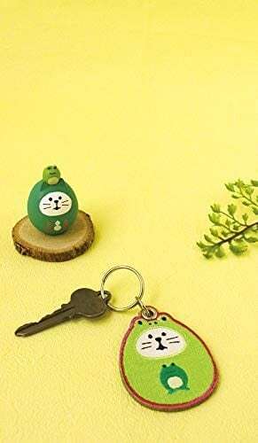 送料無料 concombre ( コンコンブル ) 開運刺繍キーホルダー ハート泥棒猫だるま_画像3