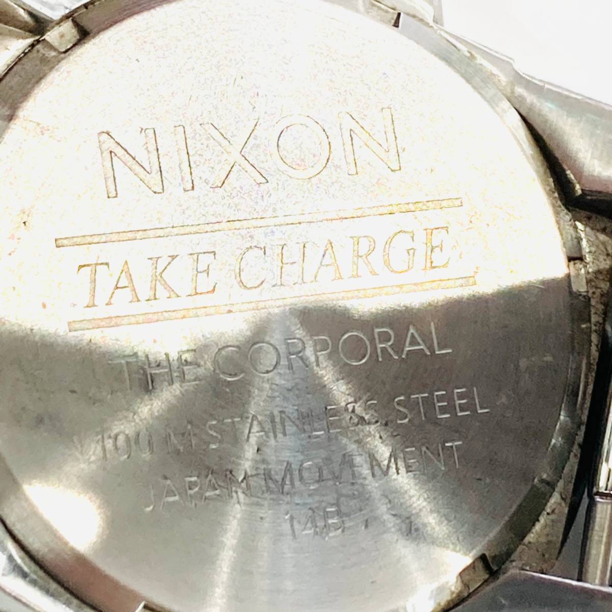 1円～★NIXONニクソン　腕時計　コーポラル　グリーンサンレイ　三針　メンズ　ビックフェイス　Y2401-766_画像4