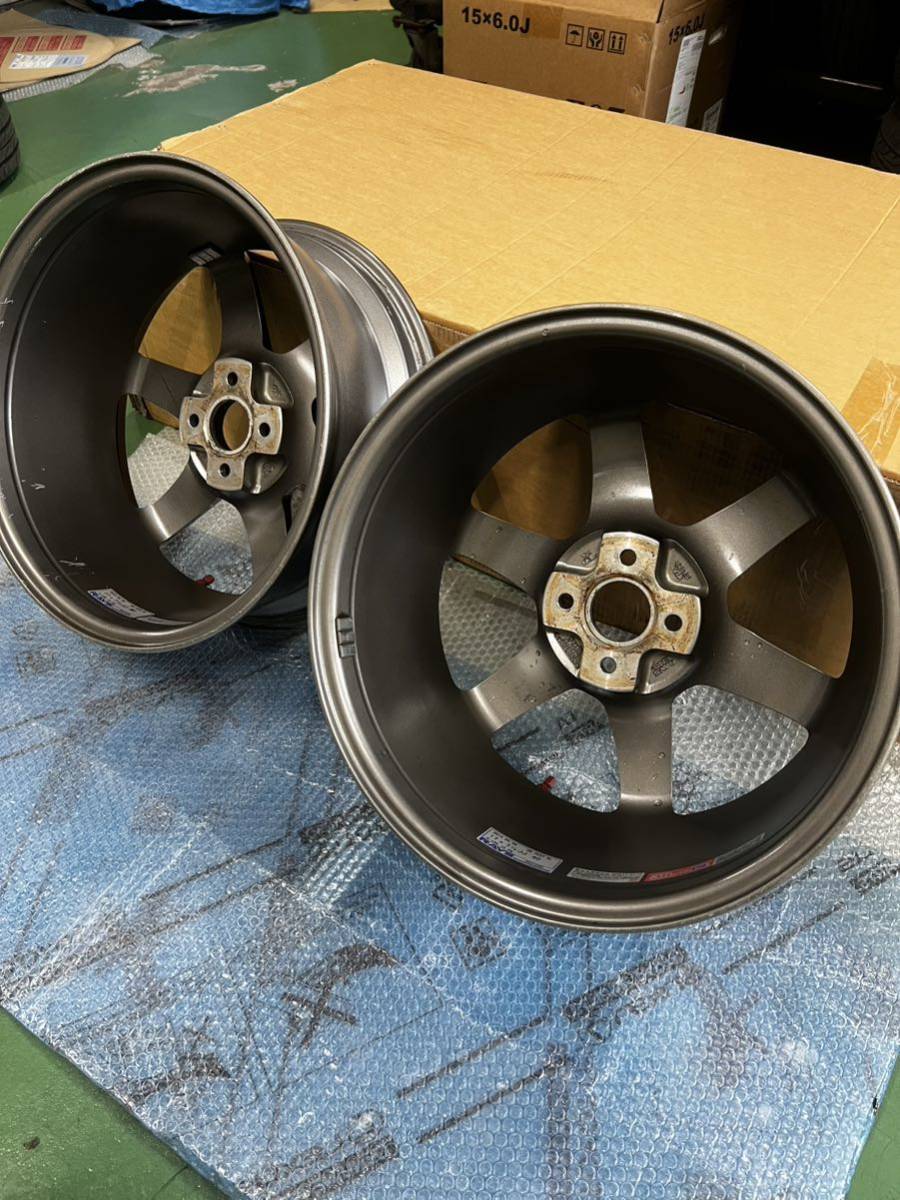 極美品 レイズ ボルクレーシング TE37 SL ホイール 17inch 4H100 7jj +40 RAYS VOLK RACING ２本セット 売切り_画像8