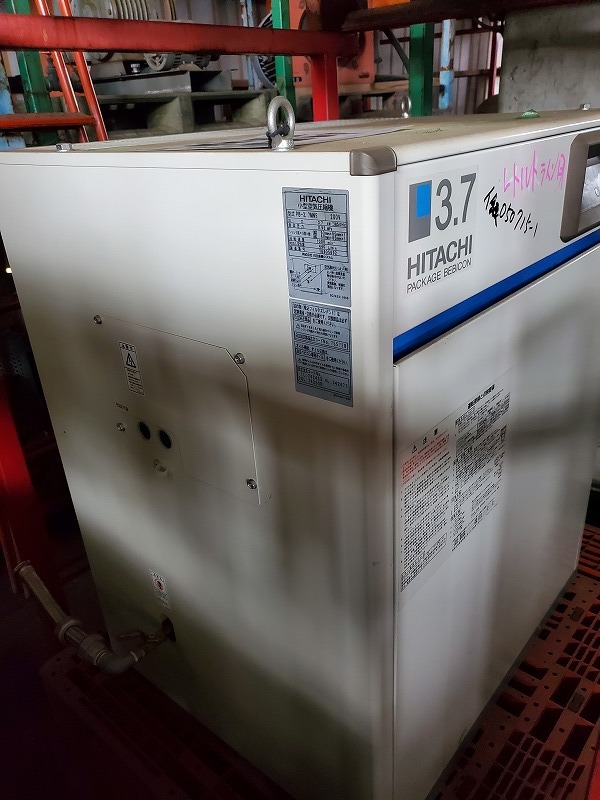 c3A【棚埼イ飯050715-1】パッケージ3.7Kw ベビコンコンプレッサー 200V 50Hz 日立