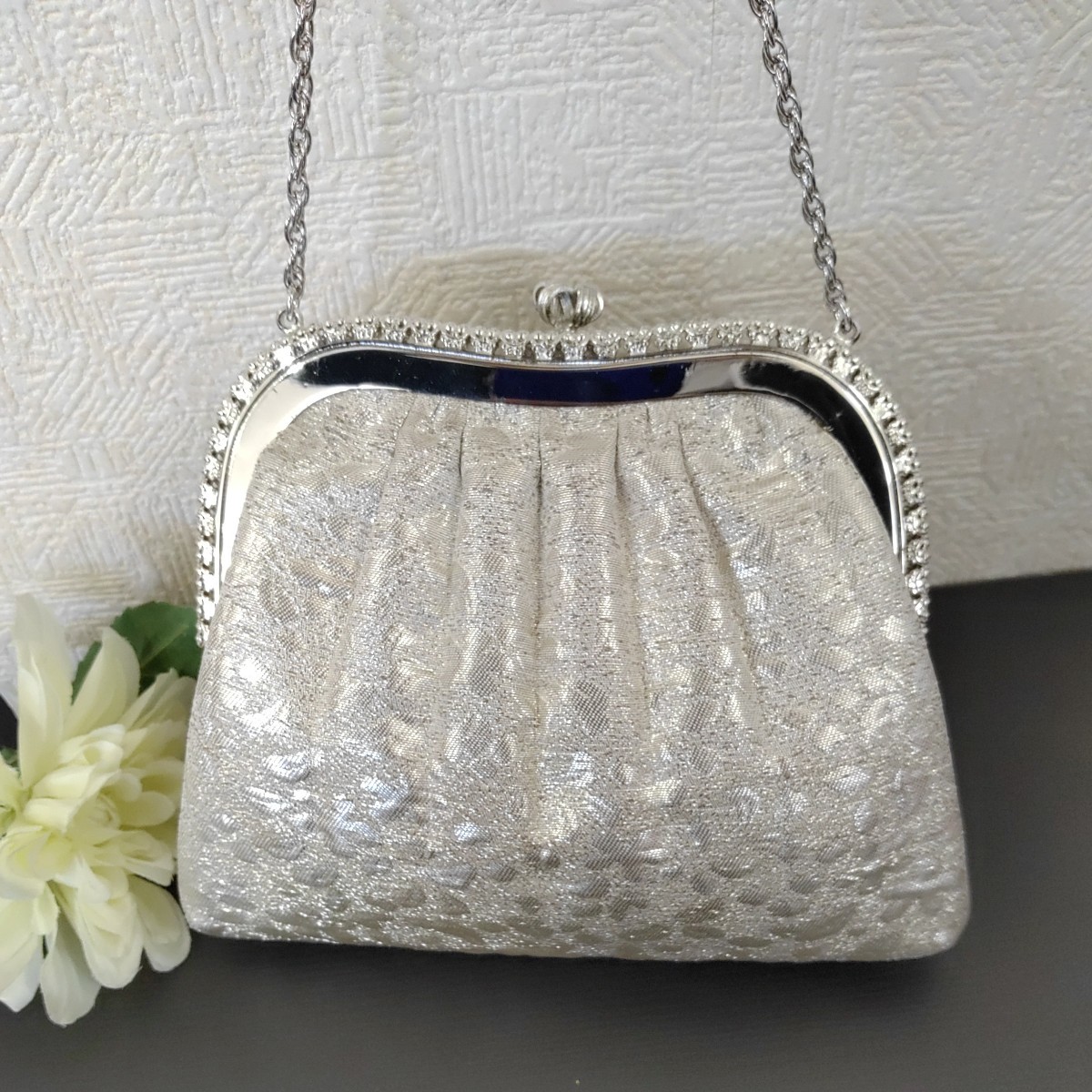 [441]Suiko bulrush . party bag clutch bag formal silver 