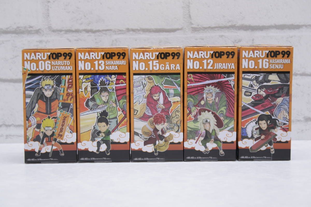 176【未開封】【1円～】NARUTO ナルト ワールドコレクタブルフィギュア NARUTOP99 vol.1 全種類セット シカマル 我愛羅 自来也 千手柱間_画像2