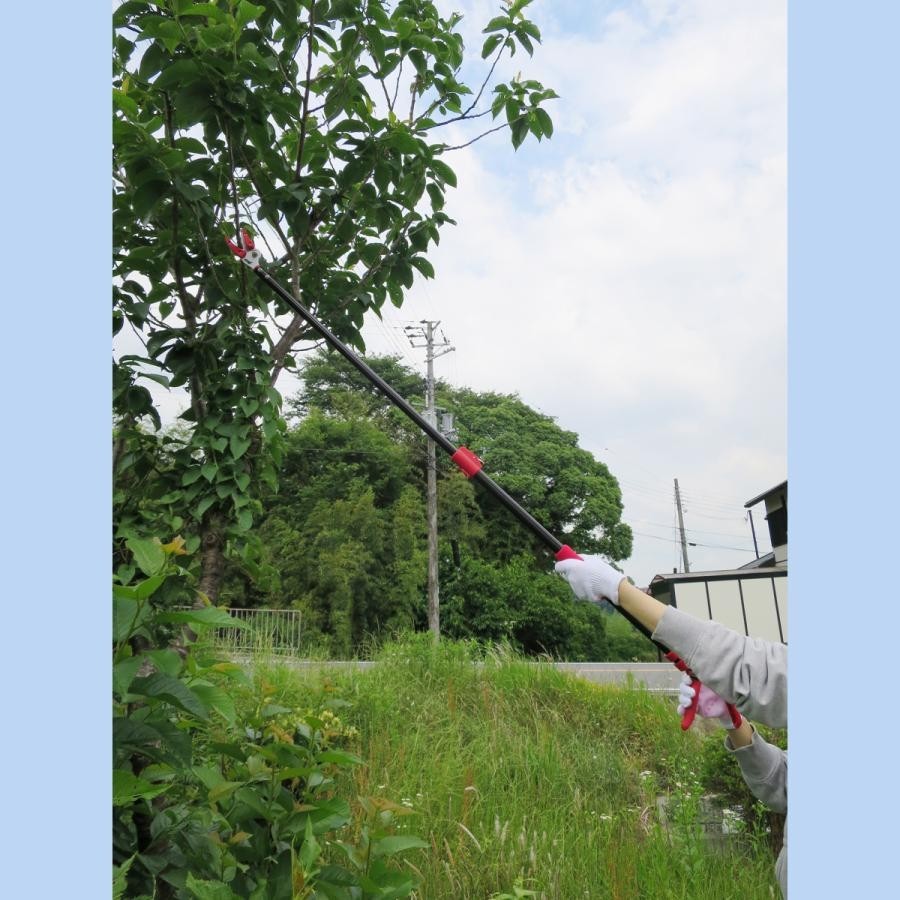 高枝切りバサミ 最長92〜142ｃｍ 剪定鋏 剪定ばさみ 枝きりはさみ 高枝切鋏 高枝切り鋏 高枝きりばさみ 超軽量 軽量 伸縮 鋏 手軽 庭木_画像4