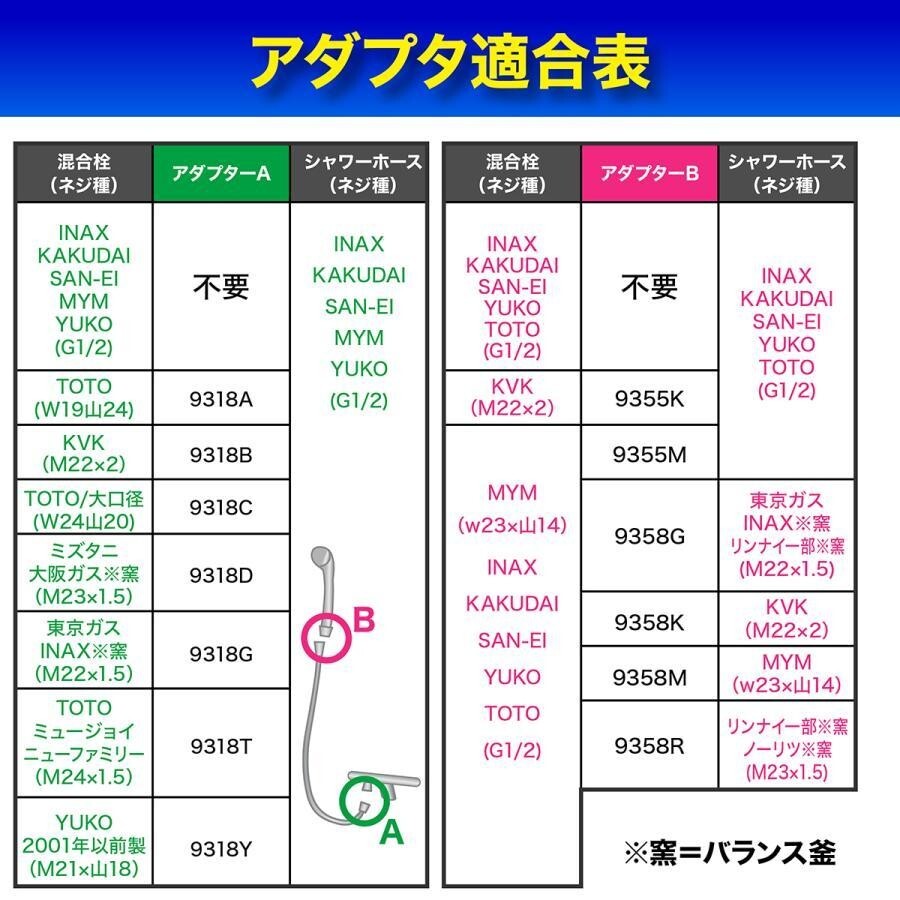 シャワーホース 1.5m 交換 ステンレス ホース 絡まり防止 kvk TOTO inax lixil mym 延長 抗菌 耐寒 耐熱 サイズ 防カビ_画像4