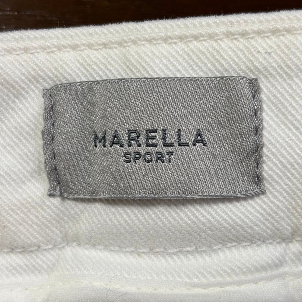 【新品未使用】MARELLA マレーラ／バギージーンズ　デニム　ホワイト　XLサイズ