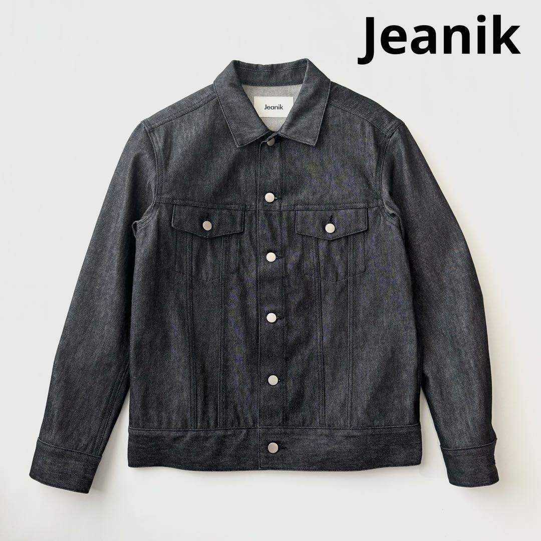 Jeanik ジーニック 3rdタイプ ウォッシュブラック デニムジャケット L メンズ Gジャン ブルゾン コットン 綿 日本製 国内正規