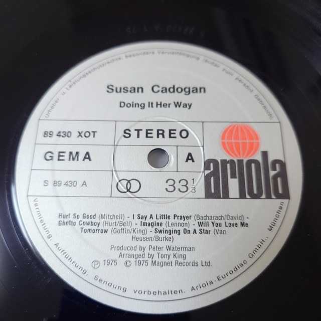 Susan Cadogan - Doing It Her Way / Hurt So Good / Imagine / Let Me Try Again // Ariola LP / Lovers_画像4
