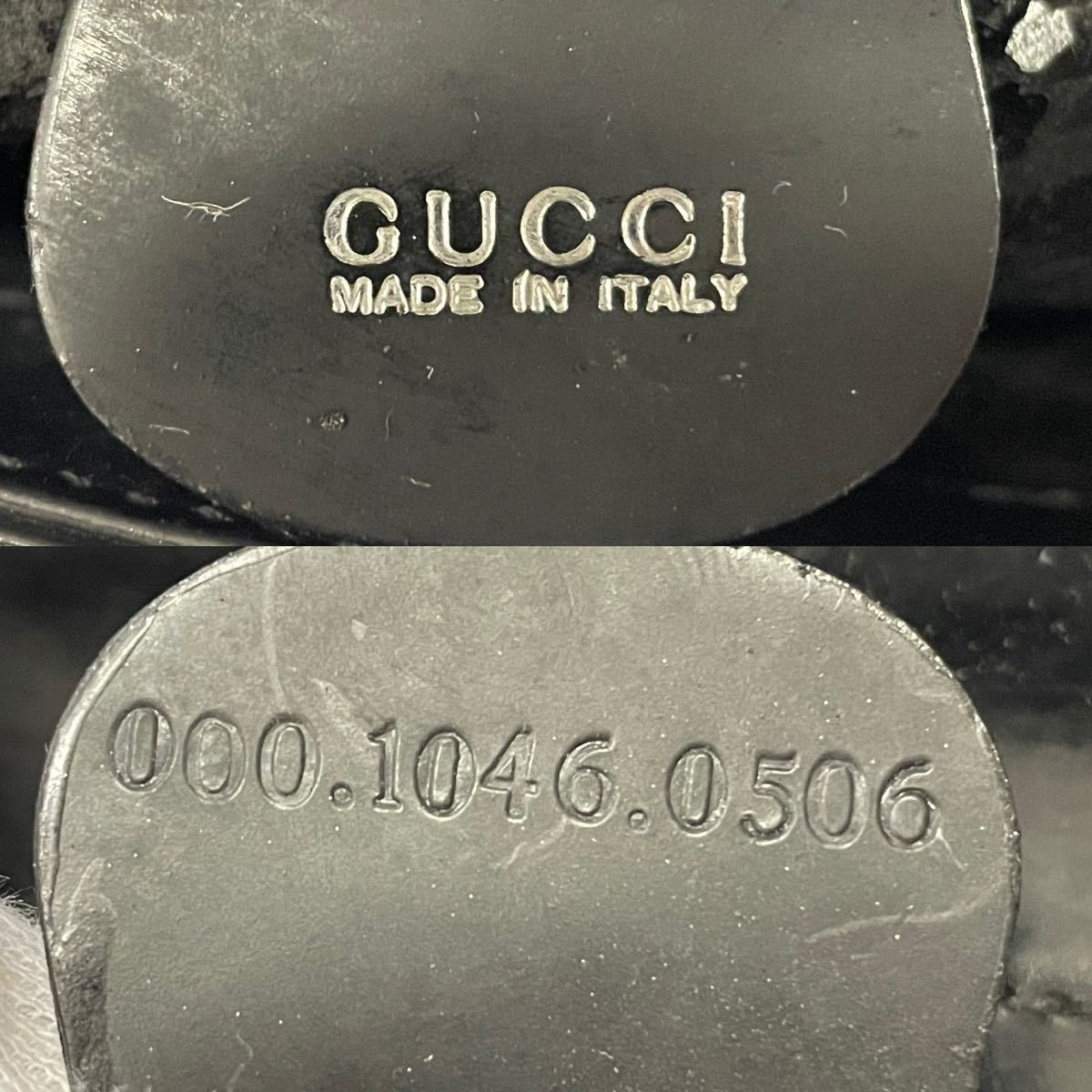 【1A55】 1円スタート GUCCI / 000 1046 0506 グッチ ロッキングG エナメル ワンショルダーバッグ 肩掛け ブラック レディース_画像3