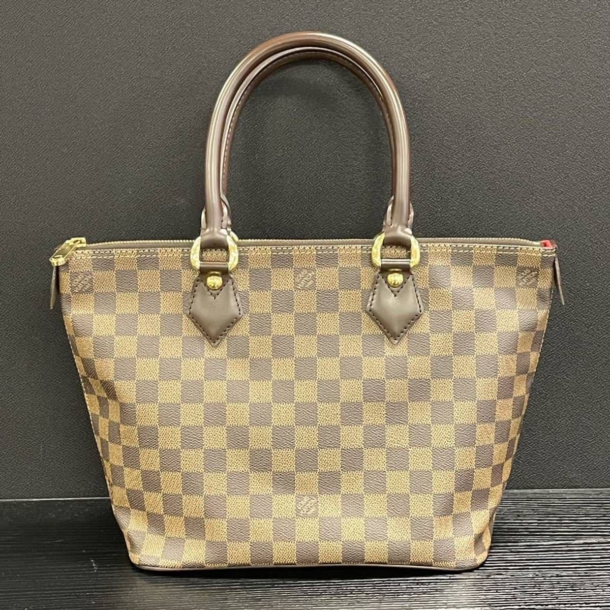 【2M7】 1円スタート LOUIS VUITTON / VI0078 ルイヴィトン ダミエ サレヤPM ハンドバッグ トートバッグ ブラウン レディース_画像2