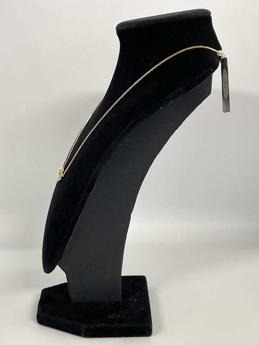 【K46】 1円スタート Christian Dior ディオール ネックレス ハート ストーン付 ゴールドカラー 全長 約41cm 重さ 約5.39g アクセサリー _画像3