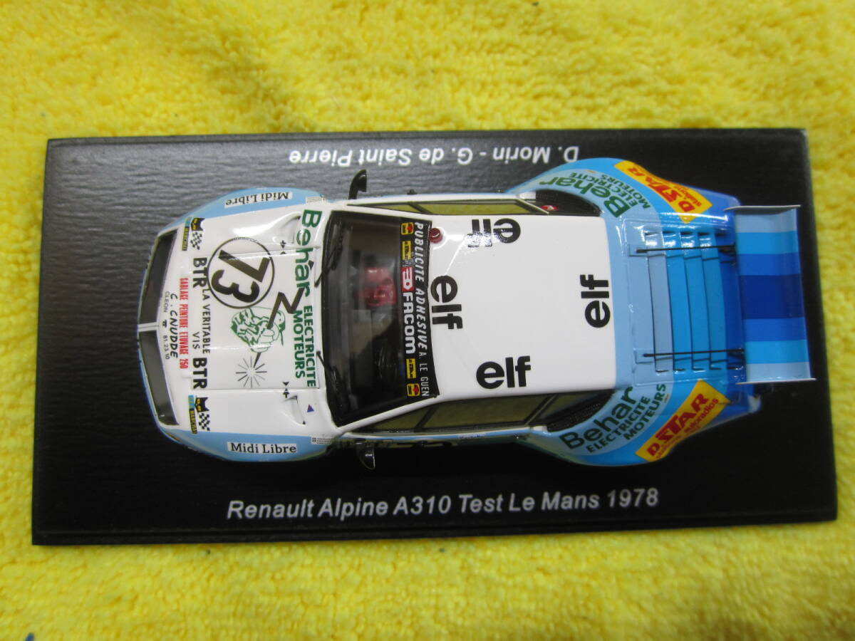 Spark S5683 1/43 Renault Alpine A310 #73 Test Le Mans 1978 D. Morin G. de Saint Pierre （アルピーヌ ルノー_画像10